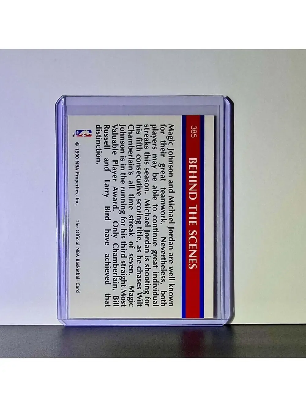 Michael Jordan Magic Johnson 1990-91 NBA Hoops Super Streaks #385 Card Bulls